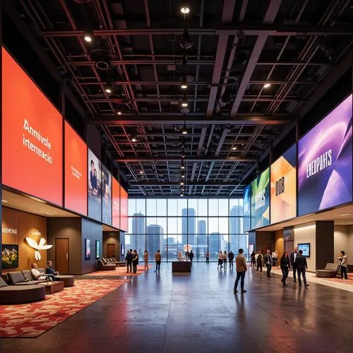 rackspace,foyer,lobby,concourse,entrance hall,infocomm,hubspot,enernoc,walt disney center,moscone,ziggo,artscience museum,bankwest,avanade,concourses,siggraph,advertising banners,swedbank,winspear,imageworks