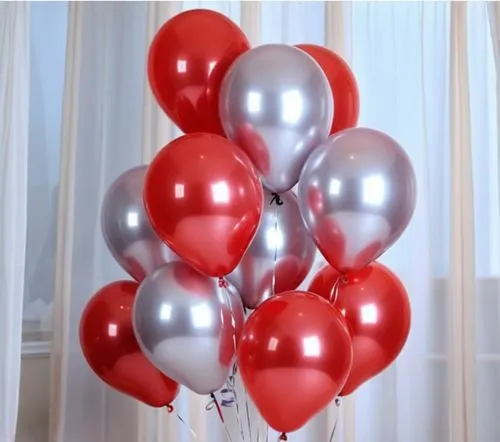 a vase filled with lots of balloons,balloons mylar,red balloons,valentine balloons,corner balloons,heart balloons,red balloon,Photography,General,Realistic