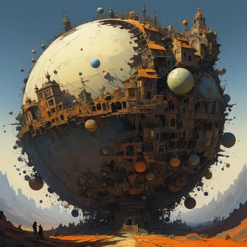 globe,the globe,little planet,airships,airship,gas planet,small planet,globes,floating island,spheres,world digital painting,fantasy city,fantasy world,atlas,heliosphere,ball cube,planet,spirit ball,colony,planet eart,Conceptual Art,Sci-Fi,Sci-Fi 01