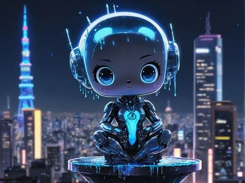 electro,echo,hatsune miku,cg artwork,avatar,cyan,blu,shinkiari,cyborg,ironman,ori-pei,cyber,kotobukiya,chibi,3d figure,android,hk,umiuchiwa,cyberpunk,piko,Illustration,Black and White,Black and White 34