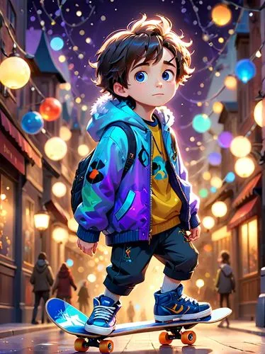 kids illustration,skater,cute cartoon character,world digital painting,children's background,kid hero,cg artwork,cute cartoon image,play street,skating,ice skating,snowboarder,skaters,anime cartoon,snowboard,light year,tracer,city lights,ski,skater boy,Anime,Anime,Cartoon