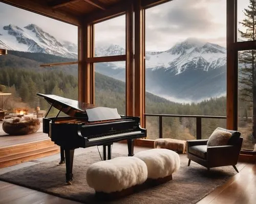 grand piano,steinway,alpine style,the piano,house in the mountains,the cabin in the mountains,bosendorfer,piano,house in mountains,pianoforte,boesendorfer,snowy mountains,home landscape,pianos,beautiful home,concerto for piano,alpine landscape,the beauty of the mountains,mountain scene,steinways,Photography,General,Cinematic