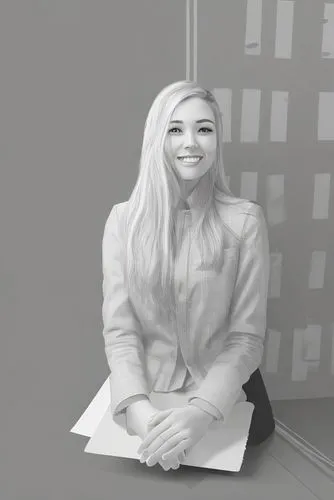 a femal,businesswoman,blur office background,business woman,business girl,real estate agent,portrait background,3d rendering,blonde sits and reads the newspaper,3d model,financial advisor,3d render,re