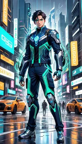 sci fiction illustration,3d man,futuristic,cyberpunk,cg artwork,high-visibility clothing,nova,patrol,cyber,steel man,engineer,sigma,superhero background,hk,drexel,rein,vector,scifi,tracer,pedestrian,Anime,Anime,General