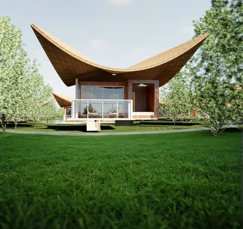 3d rendering,render,grass roof,sketchup,3d render,renders,pavillon,summer house,gazebo,artificial grass,landscape design sydney,3d rendered,revit,timber house,landscaped,landscape designers sydney,roof landscape,wooden house,mid century house,asian architecture