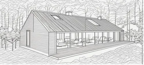 architectural hand drawing,a large drawing of a cabin that is surrounded by trees,houses clipart,house drawing,sketchup,passivhaus,coloring page,coloring pages,Design Sketch,Design Sketch,Outline