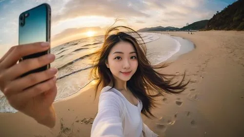 girl making selfie,photo lens,taking photo,mobile camera,oppo,taking picture,beach background,gopro,picturephone,photo camera,meizu,photosphere,monopod,taking picture with ipad,zte,htc,touchwiz,photog