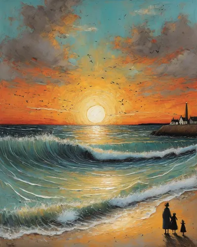 beach landscape,coastal landscape,seascape,sunset beach,landscape with sea,coast sunset,sea landscape,oil painting,oil painting on canvas,sunrise beach,sun and sea,sea beach-marigold,el mar,tramonto,man at the sea,oil on canvas,painting technique,sunset,art painting,orange sky,Art,Artistic Painting,Artistic Painting 49