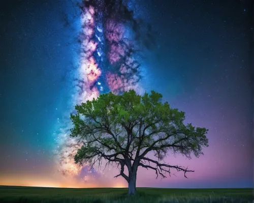 lone tree,isolated tree,colorful tree of life,magic tree,blossom tree,astronomy,the milky way,painted tree,watercolor tree,lilac tree,milky way,tree of life,flourishing tree,burning tree trunk,the night sky,strange tree,milkyway,night sky,a tree,tree,Art,Artistic Painting,Artistic Painting 42