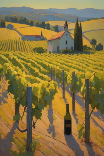 vineyards,vineyard,castle vineyard,napa valley,sonoma,napa,winemaker,wine country,wine harvest,viticulture,winery,wine region,grape plantation,provence,grape harvest,grant wood,provencal life,tuscan,grapevines,grapevine,Conceptual Art,Oil color,Oil Color 16