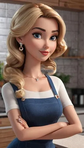 waitress,girl in the kitchen,star kitchen,pinafore,adrien,delaurentis,Unique,3D,3D Character