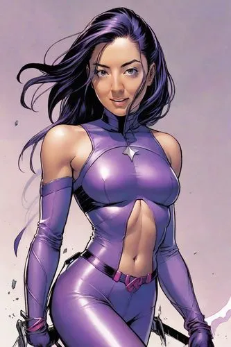 purple,la violetta,huntress,x men,purple skin,head woman,magneto-optical disk,x-men,xmen,veronica,viola,silk,super heroine,wall,purple background,widowmaker,violet,veil purple,starfire,jaya,Digital Art,Comic