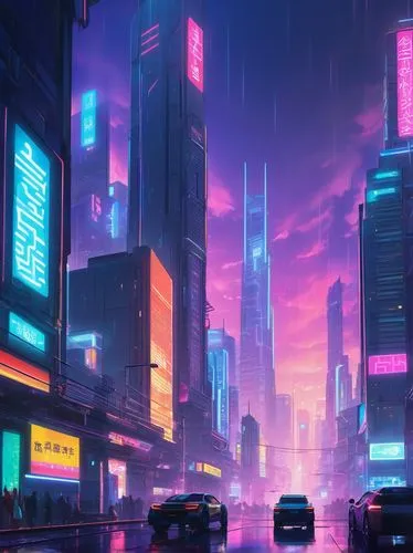 cybercity,cityscape,cyberpunk,colorful city,cybertown,futuristic landscape,fantasy city,shinjuku,shanghai,cyberscene,guangzhou,tokyo city,evening city,kinkade,cyberworld,cityzen,microdistrict,synth,metropolis,urban,Illustration,Japanese style,Japanese Style 03