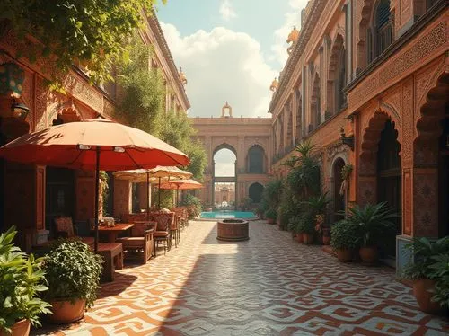 theed,riad,marrakesh,venetian hotel,dorne,souk madinat jumeirah,sapienza,la kasbah,courtyards,kasbah,marrakech,venetian,courtyard,the cairo,madinat jumeirah,neemrana,inside courtyard,patio,patios,naboo,Photography,General,Realistic