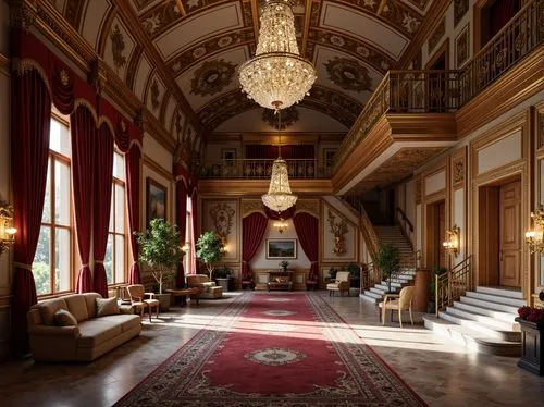 royal interior,residenz,villa cortine palace,entrance hall,dolmabahce,ritzau,ornate room,cliveden,peterhof palace,moritzburg palace,hermitage,venaria,mikhailovsky,europe palace,villa d'este,hallway,corridor,kunsthistorisches museum,foyer,ballroom