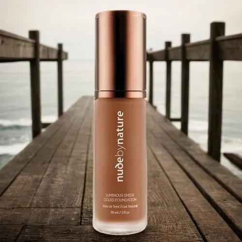 a bottle of water sitting on top of a wooden dock,smashbox,coconut perfume,goldwell,ampoule,concealer,natural cosmetic,Small Objects,Outdoor,Pier