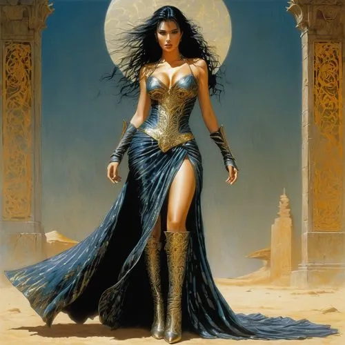 fantasy woman,themyscira,inanna,goddess of justice,sorceress,sisoulith,Illustration,Paper based,Paper Based 19