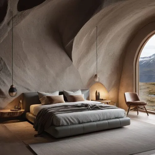 cappadocia,vaulted ceiling,attic,scandinavian style,sleeping room,earthship,superadobe,loft,scandinavica,headboards,great room,headboard,rustic aesthetic,soffa,igloos,cappadocian,concrete ceiling,arches,arched,attics,Photography,General,Natural