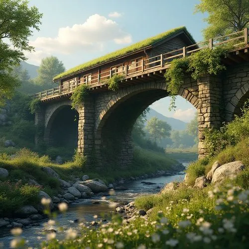 stone bridge,scenic bridge,wooden bridge,railroad bridge,dragon bridge,adventure bridge,hangman's bridge,viola bridge,highway bridge,bridge,old bridge,road bridge,covered bridge,angel bridge,railway bridge,sweeping viaduct,chmarossky viaduct,gapstow bridge,bridge arch,render,Photography,General,Realistic