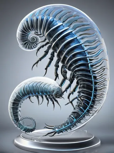 nautilus,mitochondrion,dna helix,helix,chambered nautilus,deep sea nautilus,ammonite,glass sphere,spiral book,torus,fractalius,kinetic art,cnidarian,trilobite,mechanical fan,3d bicoin,hippocampus,glass ornament,steel sculpture,millipedes,Conceptual Art,Sci-Fi,Sci-Fi 24