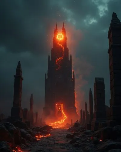 sauron,mordor,pillar of fire,orthanc,portal,morgul,Photography,Artistic Photography,Artistic Photography 01