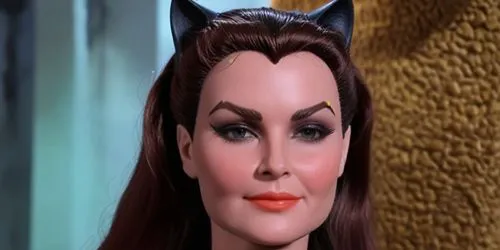 Catwoman head for 1/6th scale doll,the doll has a large ears and tail,maureen o'hara - female,gothel,jadzia,etheria,delenn,jane russell-female