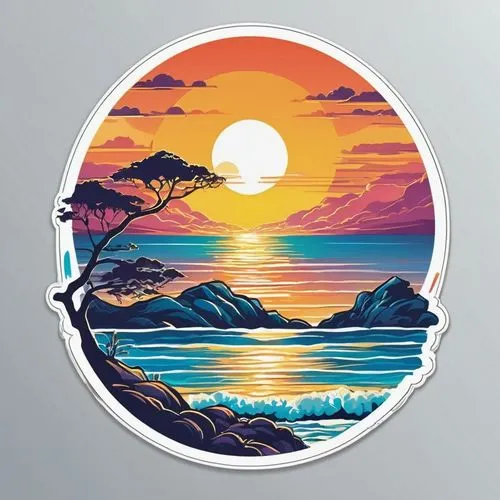 coast sunset,kilifi,soundcloud logo,ocean background,life stage icon,channelsurfer,Unique,Design,Sticker