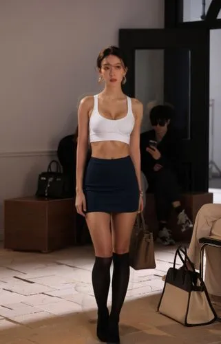 shapewear,joi,miniskirt,midriffs,video scene,akimoto