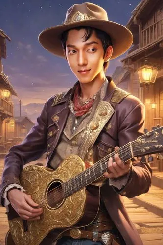 stetson,western,cowboy,sheriff,western riding,wild west,stagecoach,cowboy bone,cavaquinho,western pleasure,american frontier,country-western dance,cowboy beans,charreada,mariachi,rosa ' amber cover,charango,miguel of coco,bard,cowboy hat,Digital Art,Anime