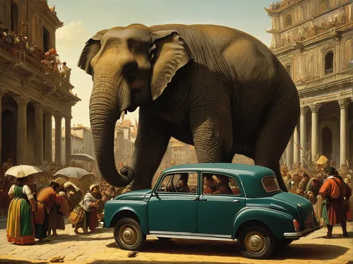 elephantine,fiat 600,fiat 500,fiat500,fiat 501,fiat 518,pachyderm,2cv,blue elephant,fiat cinquecento,cinquecento,elephants and mammoths,elephant ride,circus elephant,elephant,cartoon elephants,fiat 500 giardiniera,elephants,morris minor 1000,girl elephant,Art,Classical Oil Painting,Classical Oil Painting 25