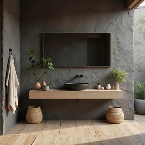 modern minimalist bathroom,washbasin,bath room,bathtub,stone sink,luxury bathroom,Photography,General,Realistic