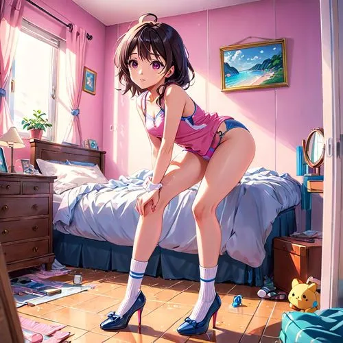 monogatari,miku maekawa,idolmaster,tsukiko,mikuru asahina,megumi,iku,pajama,zettai,hikikomori,kitami,anime 3d,haruhi,mio,rimi,dva,pajamas,pink shoes,ushio,haruka,Anime,Anime,Realistic