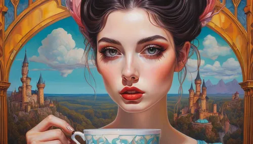 woman drinking coffee,girl with cereal bowl,coffee tea illustration,teacup,woman at cafe,tea drinking,cups of coffee,café au lait,espresso,cappuccino,tea cup,cup of coffee,a cup of coffee,a cup of tea,coffee pot,coffee background,fantasy portrait,cup of tea,woman with ice-cream,drinking coffee,Conceptual Art,Daily,Daily 15