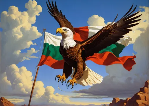 Write a suspenseful tale set against the backdrop of an eagle-shaped cloud flying above the Mexico flag.,bulgaria flag,bulgaria,italian flag,volpino italiano,bulgarian,italy flag,united arab emirates 