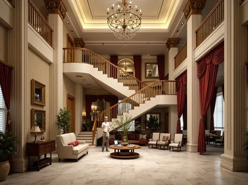 hallway,foyer,entrance hall,hotel lobby,luxury home interior,lobby,luxury hotel,hotel hall,claridges,emirates palace hotel,cochere,claridge,gleneagles hotel,royal interior,grand hotel europe,nemacolin,grand hotel,corinthia,habtoor,rosecliff