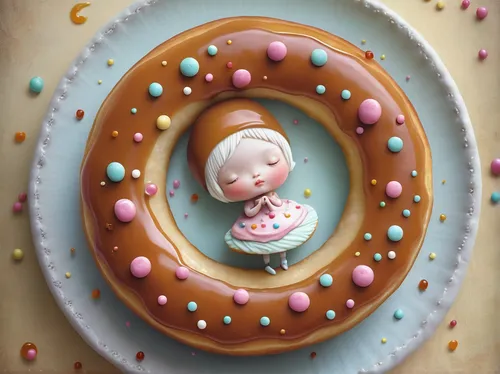 Imagine a donut filled with gooey caramel and topped with whipped cream.,donut illustration,donut drawing,donut,doughnut,doughnuts,gingerbread girl,donuts,cake wreath,baby playing with food,baby float