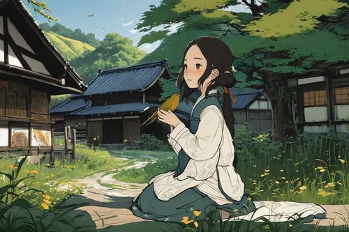 girl picking flowers,studio ghibli,tea zen,woman eating apple,holding flowers,gyokuro,tea ceremony,shirakami-sanchi,japanese tea,tsukemono,ryokan,scent of jasmine,girl studying,lily of the field,aonori,tsumugi kotobuki k-on,throwing leaves,izakaya,koyasan,shincha,Illustration,Black and White,Black and White 02