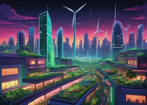 futuristic landscape,cybercity,ecotopia,cybertown,fantasy city,synth,futuregen,tokyo city,futuristic,cityscape,metropolis,microdistrict,urbanworld,utopian,cyberia,futurepop,digitalism,colorful city,capcities,utopia,Illustration,Children,Children 06