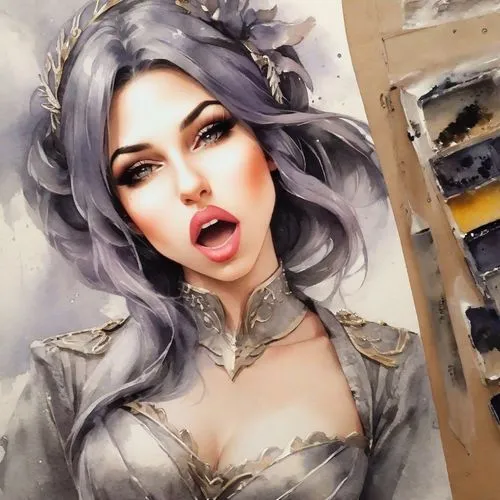 watercolor painting,overpainting,airbrushing,fantasy portrait,painting work,watercolor,meticulous painting,marble painting,fantasy art,painting technique,art painting,painting,underpainting,taleyarkhan,oil paint,watercolor background,pintura,ashe,liliana,photo painting,Digital Art,Watercolor