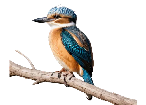 Kookaburra bird, Australian native, large kingfisher, brown upperparts, blue rump, white underbelly, black stripes on face, prominent beak, perched on branch, looking directly at camera, shallow depth