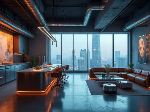 penthouses,sky apartment,apartment lounge,livingroom,apartment,living room,an apartment,loft,modern decor,modern office,modern room,modern living room,lofts,groundfloor,cityscape,condos,apartments,contemporary,shared apartment,interior design,Photography,General,Realistic