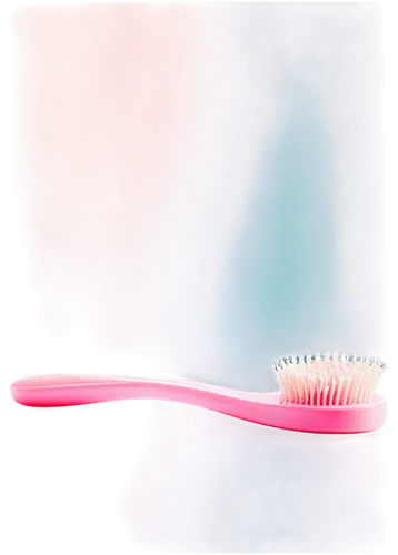 Toothbrush, white handle, soft pink bristles, gentle curves, standing upright, morning light, shallow depth of field, 3/4 composition, warm color tone, ceramic bathroom counter, water droplets on surf