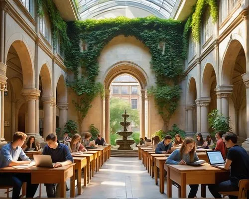 yale university,bodleian,universitaires,universitaire,cloisters,boston public library,paristech,oxbridge,studentenverbindungen,stanford university,university library,universitet,usyd,abbaye de belloc,orangerie,cloister,kunstakademie,universiteit,sorbonne,reading room,Art,Artistic Painting,Artistic Painting 38