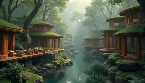 shaoming,teahouse,asian architecture,fantasy landscape,teahouses,qingcheng,zen garden,world digital painting,shangri,oriental,floating huts,japanese garden,shangrila,hushan,japanese zen garden,japan landscape,wudang,tailandia,paradis,suzhou,Photography,General,Realistic