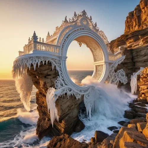 dragon bridge,rock arch,natural arch,bridge arch,three point arch,rainbow bridge,golden bridge,sea shore temple,marble palace,angel bridge,ice castle,house of the sea,dragon palace hotel,fountain of friendship of peoples,half arch,water palace,limestone arch,fantasy landscape,atlantica,asian architecture,Photography,General,Realistic