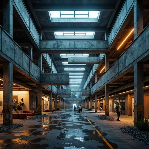 atriums,industrial hall,parkade,scampia,render,cryengine,alchemax,warehouses,warehouse,empty factory,fabrik,3d render,factory hall,3d rendering,sanatoriums,multi storey car park,linkov,underground car park,parking lot,kamurocho