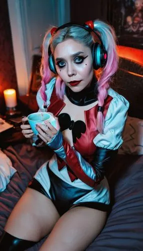 harley quinn,jinx,vi,marmie,ariela,halie,Illustration,Realistic Fantasy,Realistic Fantasy 47