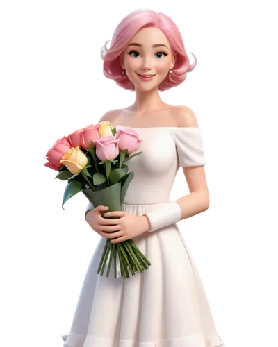 bride,romantic rose,porcelain rose,bridal,the bride,rose flower illustration,bride groom,peach rose,bridal dress,wedding dress,flower girl,rose bouquet,rosa 'the fairy,female doll,dressup,rose blossom,3d rendered,bridewealth,rose png,dress doll,Unique,3D,3D Character