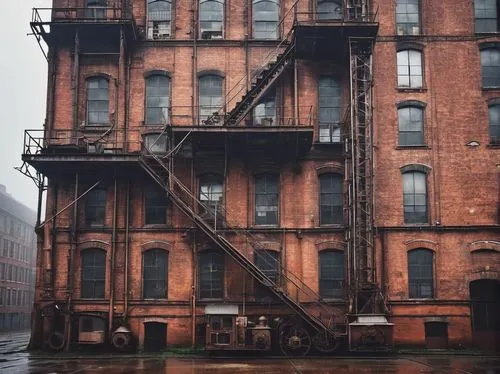 brownstones,lofts,brownstone,tenements,fire escape,crewdson,tenement,warehouses,rowhouse,baltimore,deindustrialization,abandoned factory,apartment house,callowhill,dereliction,luxury decay,laclede,industrialism,hook and ladder,middleport,Illustration,Abstract Fantasy,Abstract Fantasy 10