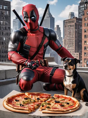 deadpool,order pizza,pizza service,dead pool,scotty dogs,companion dog,digital compositing,top dog,the pizza,chimichanga,pizza hut,peppernuts,look at the dog,pizza supplier,suit actor,dog photography,pepperoni,potcake dog,dog command,pan-bagnat,Art,Artistic Painting,Artistic Painting 39